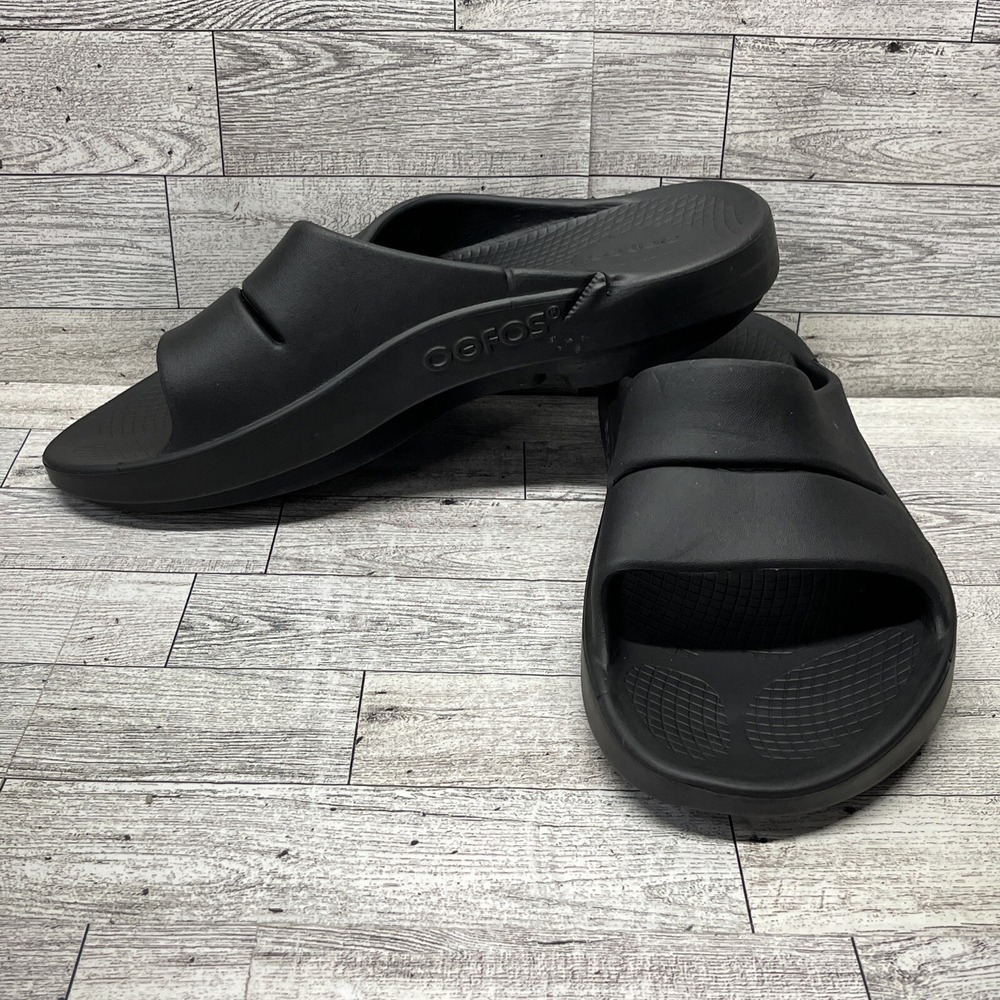 Oofos Ooahh Slide Recovery Sandals Black‎ Comfort Sport Shoes Size M9 W11